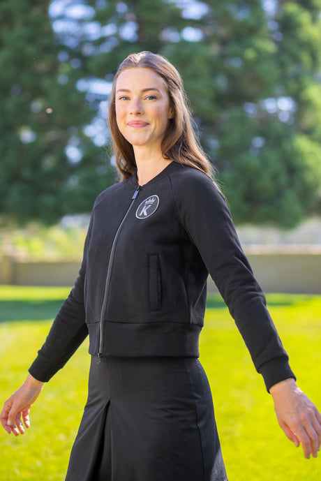 Black Zip-up Varsity Bomber Sweatshirt Kastel Denmark US