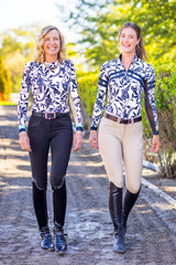 Gardenia Climbing Vine Long Sleeve Chevron 1/4 Zip Sun Shirt Kastel Denmark