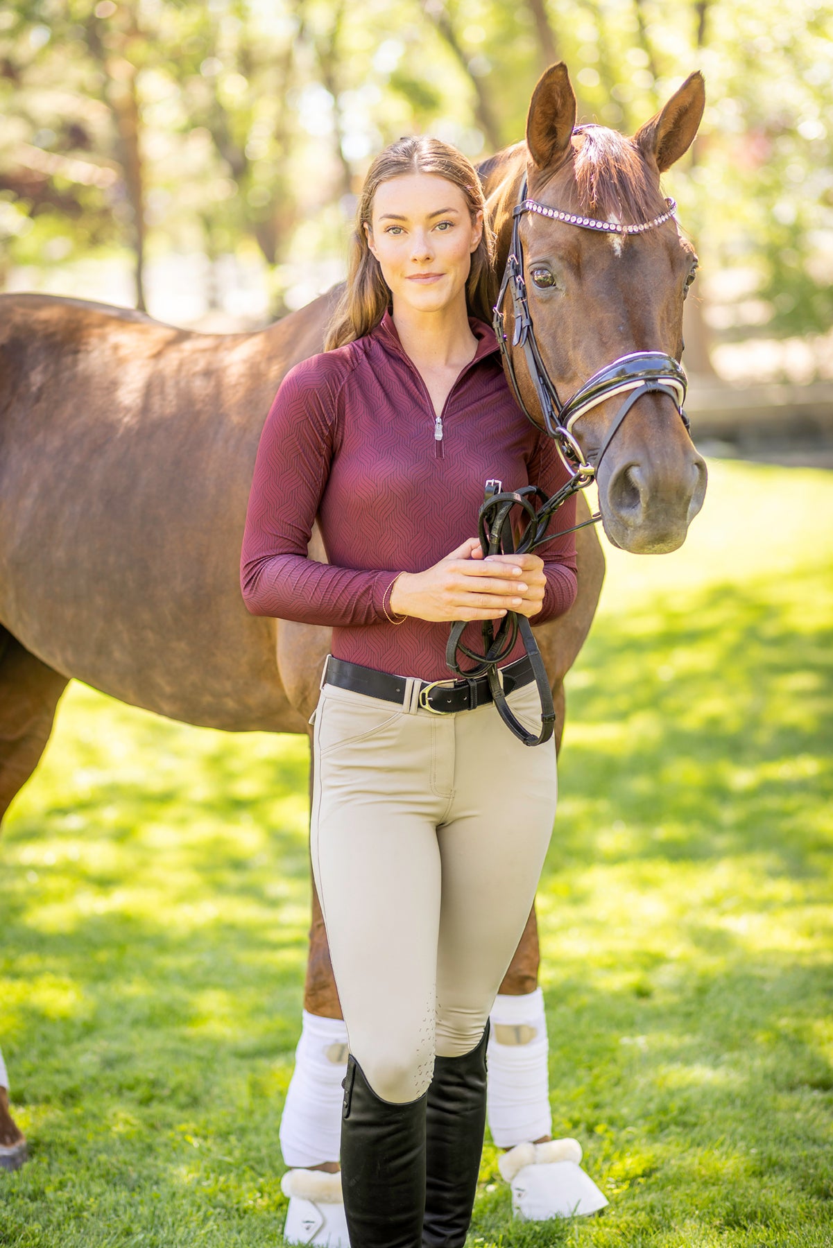 Oxblood Herringbone 1/4 Zip Long Sleeve Sun Shirt Kastel Denmark US