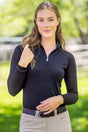 Black Perforated Long Sleeve 1/4 Zip Performance Shirt Kastel Denmark US