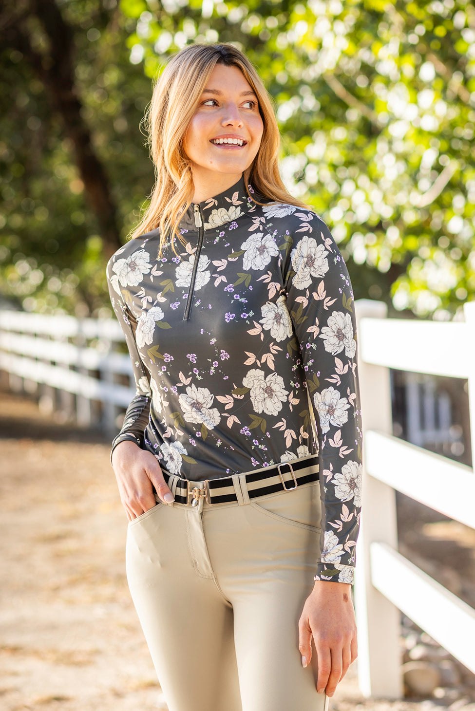 Slate Garden Rose Long Sleeve 1/4 Zip Sun Shirt – Kastel Denmark US