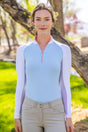 Powder Blue, White, & Taffy Color Block Long Sleeve 1/4 Zip Sun Shirt Kastel Denmark