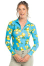 Azure Lemons Long Sleeve 1/4 Zip Sun Shirt - [Kastel]