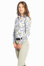 Yellow Wild Poppies Long Sleeve 1/4 Zip Sun Shirt With Trim - [Kastel]