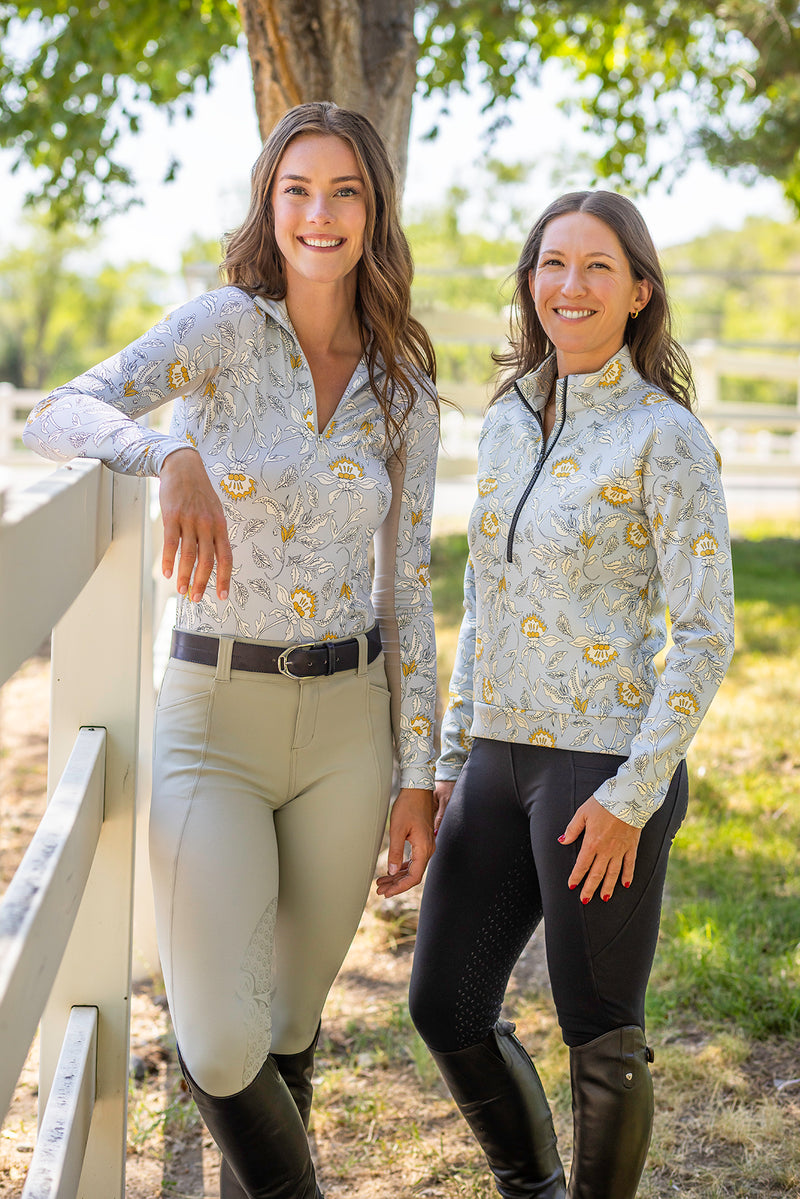 Dove Vintage Jacobean Scuba Pullover 1/2 Zip