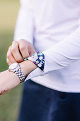 Navy Lush Garden Tailored White Long Sleeve Show Shirt Kastel Denmark