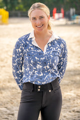 Pacific Blue Wild Rose Long Sleeve Rugby Sweatshirt Kastel Denmark