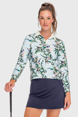 Powder Blue Botanical Long Sleeve Rugby Sweatshirt Kastel Denmark