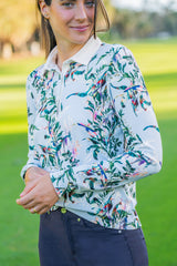 Powder Blue Botanical Long Sleeve Rugby Sweatshirt Kastel Denmark