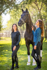 Sailor Blue with Black "Equestrian" Crewneck Sweater Kastel Denmark