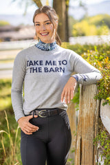 Heather Grey "Take Me To The Barn" Crewneck Sweater Kastel Denmark