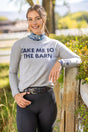 Heather Grey "Take Me To The Barn" Crewneck Sweater Kastel Denmark