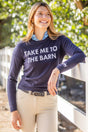 Navy "Take Me To The Barn" Crewneck Sweater Kastel Denmark