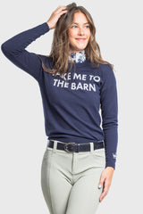 Navy "Take Me To The Barn" Crewneck Sweater Kastel Denmark