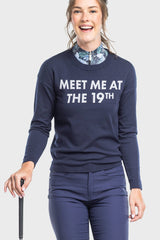 Navy "Meet Me At The 19th" Crewneck Sweater Kastel Denmark
