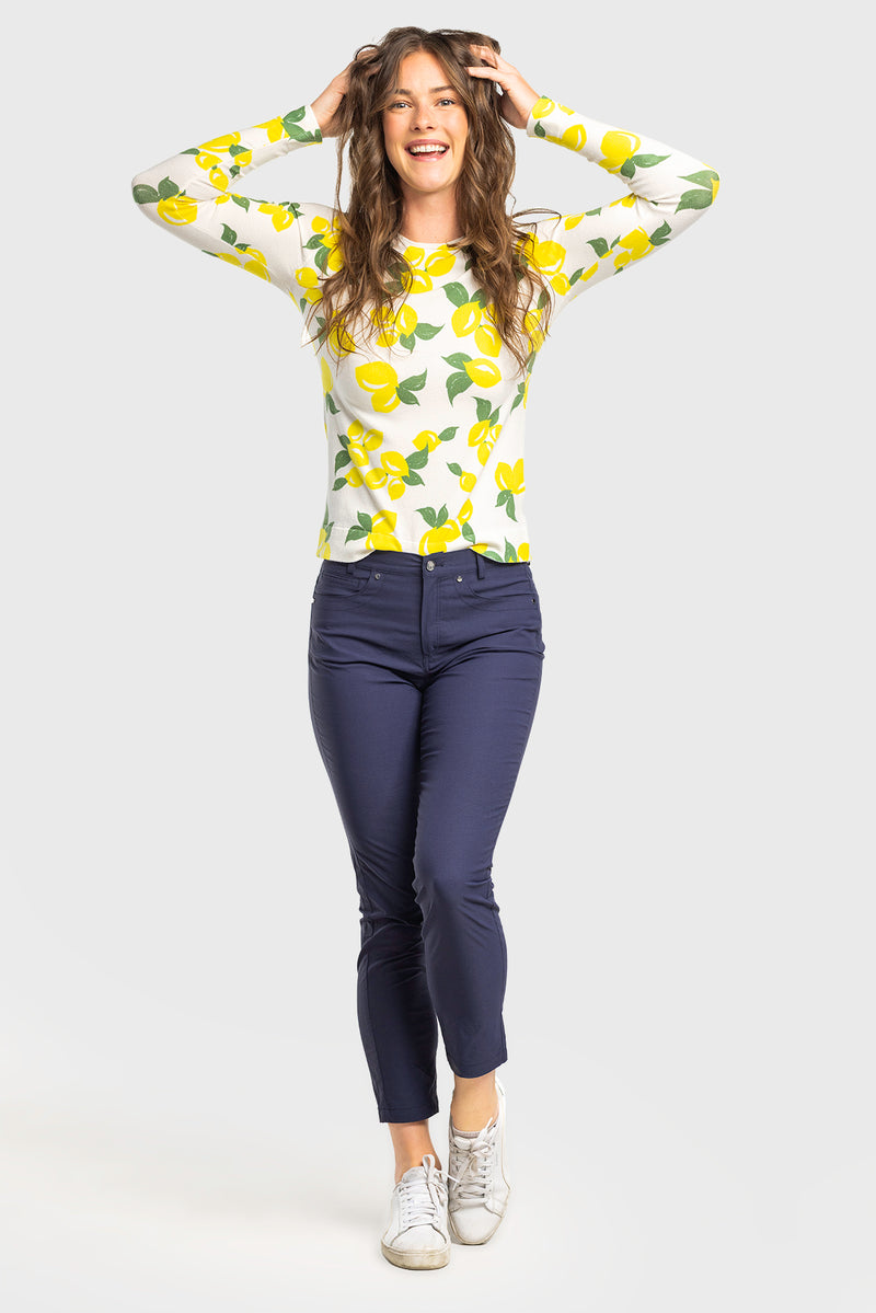White Lemons Long Sleeve Crewneck Sweater