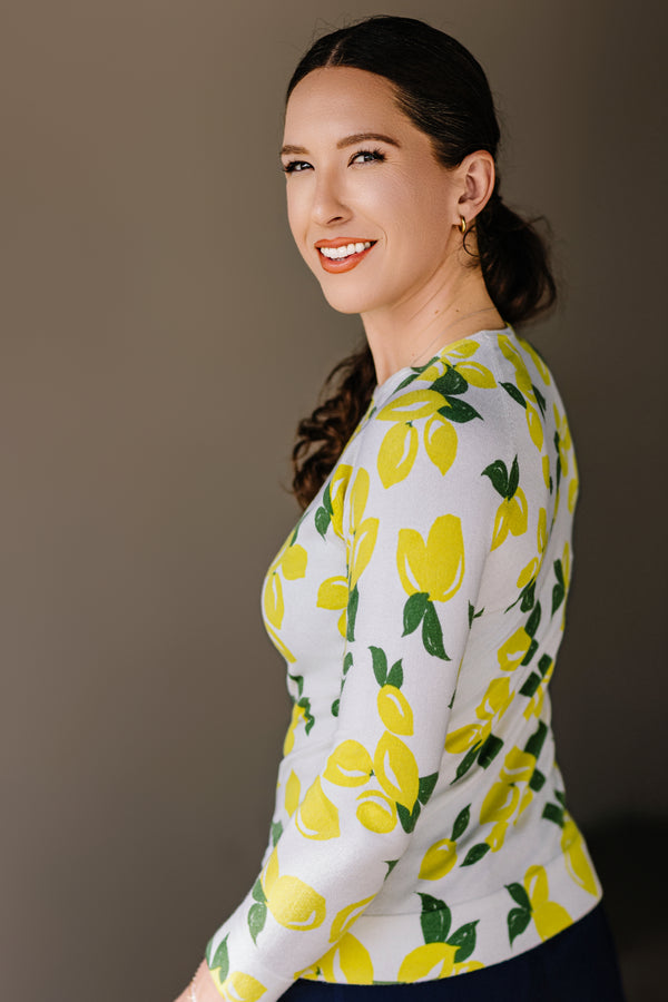 White Lemons Long Sleeve Crewneck Sweater - [Kastel]