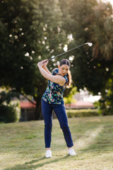 Navy Tailored 7/8" Active Pant - [Kastel]