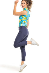 Navy Tailored 7/8" Active Pant - [Kastel]