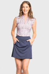 Wisteria Paris Hotel Ruffle Tank Sleeveless 1/4 Zip Sun Top