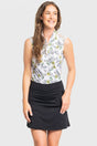 Yellow Wild Poppies Lace Shoulder Sleeveless 1/4 Zip Sun Top Kastel Denmark