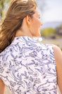 Periwinkle French Tulip 1/4 Zip Tank w/ Hot Pink Inner Collar & Zipper Kastel Denmark US