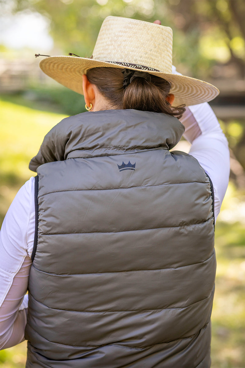 Camel & Slate Reversible Puffer Vest