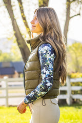 Olive Green w/Sage Green Reverse 
Reversible Puffer Vest Kastel Denmark US
