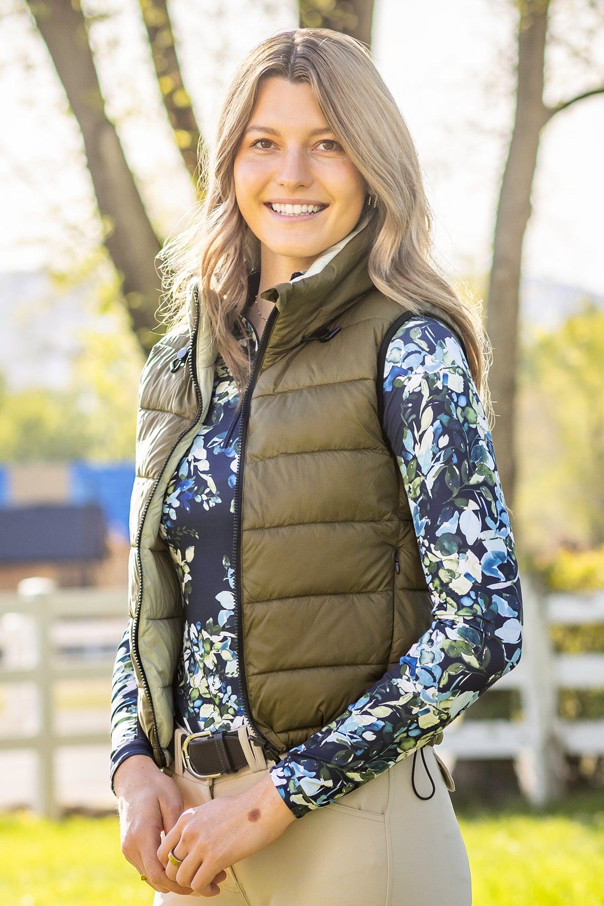 Olive Green w/Sage Green Reverse 
Reversible Puffer Vest Kastel Denmark US