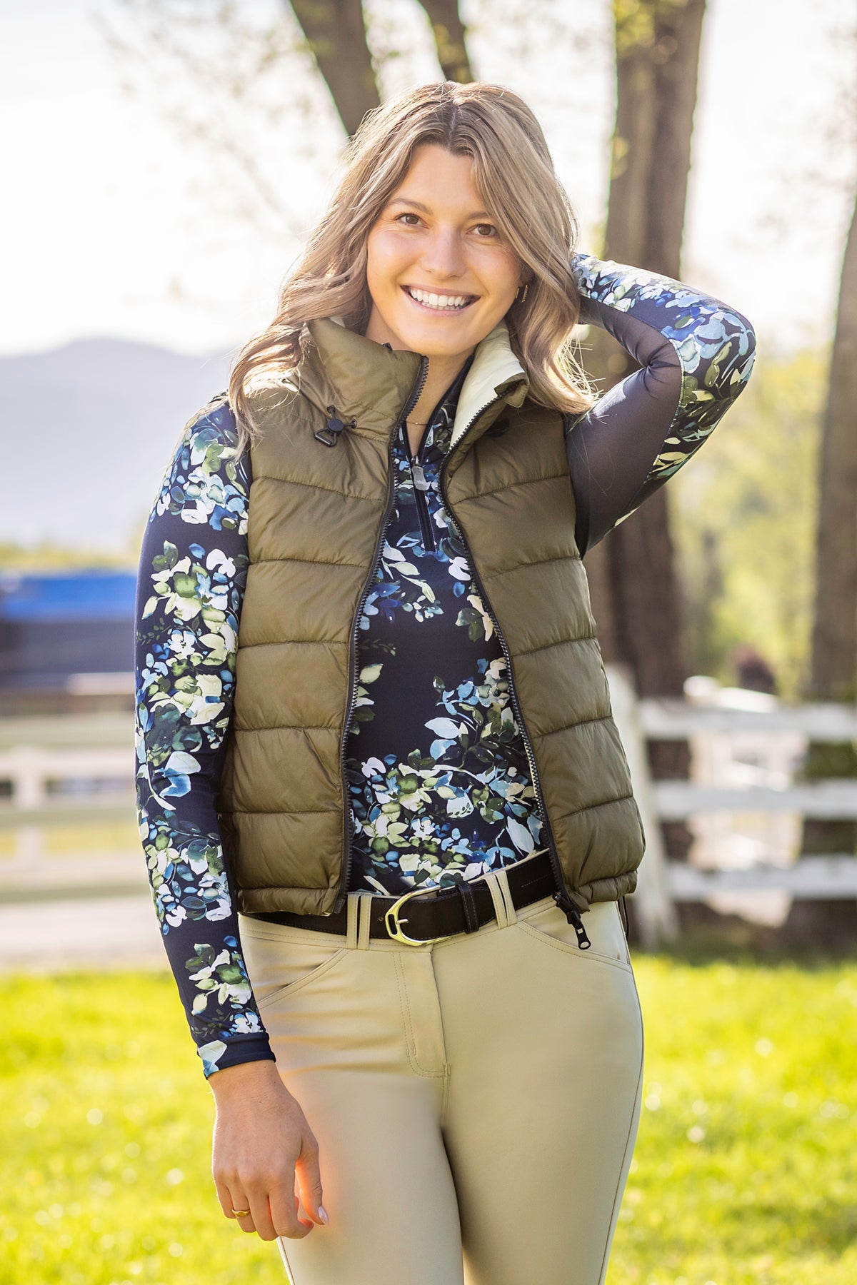 Olive Green w/Sage Green Reverse 
Reversible Puffer Vest Kastel Denmark US