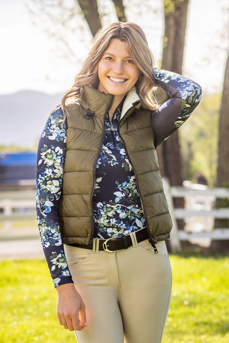 Olive Green w/Sage Green Reverse 
Reversible Puffer Vest Kastel Denmark US