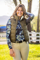 Olive Green w/Sage Green Reverse 
Reversible Puffer Vest Kastel Denmark US