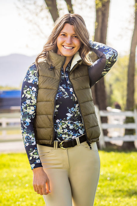 Olive Green w/Sage Green Reverse 
Reversible Puffer Vest Kastel Denmark US