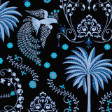 Long Sleeve French Blue Regal Palm Raglan 1/4 Zip Sun Shirt - [Kastel]