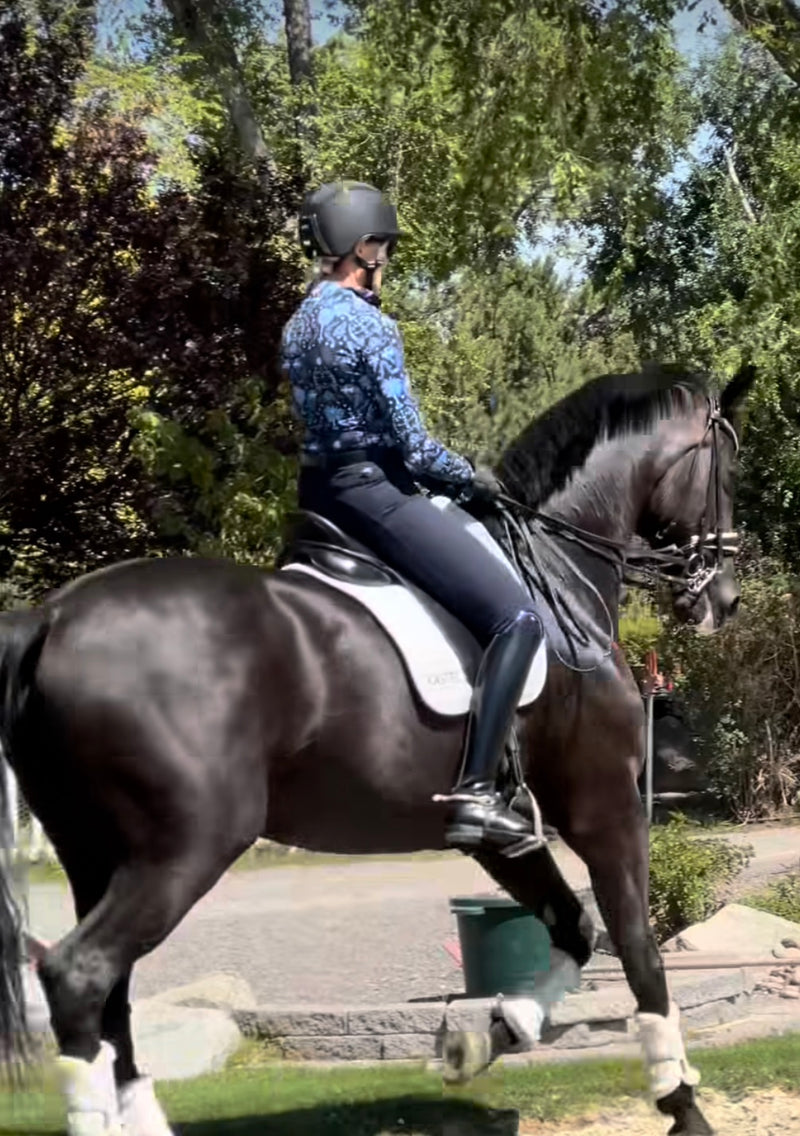 French Blue Regal Palm Long Sleeve 1/4 Zip Sun Shirt
