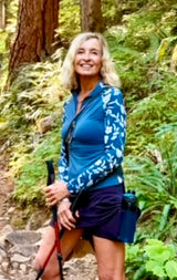 Sailor Blue French Tulip Raglan Long Sleeve 1/4 Zip Sun Shirt