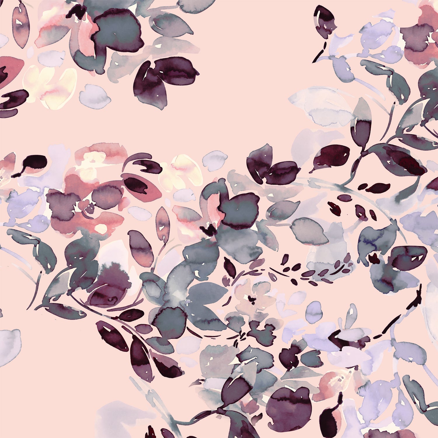 Pearl Blush Watercolor Floral Long Sleeve Sun Shirt - [Kastel]