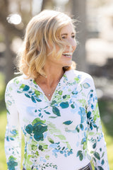 Long Sleeve Emerald Watercolor Floral