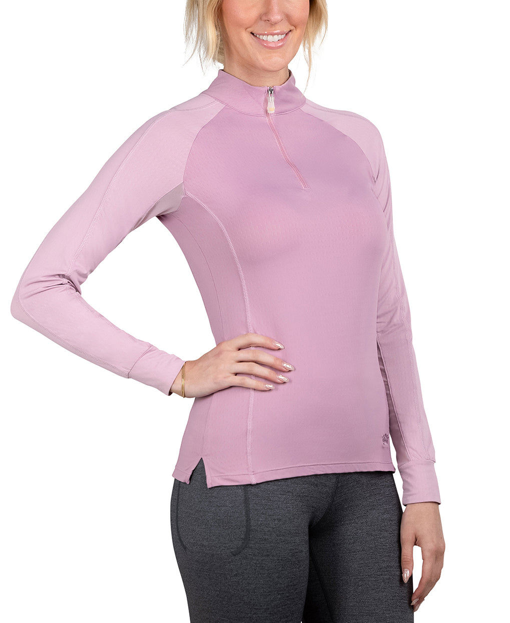 Orchid Haze & Mauve Mist Topstitched Long Sleeve Sun Shirt - [Kastel]