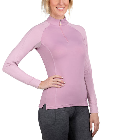Orchid Haze & Mauve Mist Topstitched Long Sleeve Sun Shirt - [Kastel]
