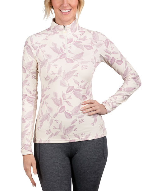Orchid Haze Leaf Long Sleeve Sun Shirt - [Kastel]