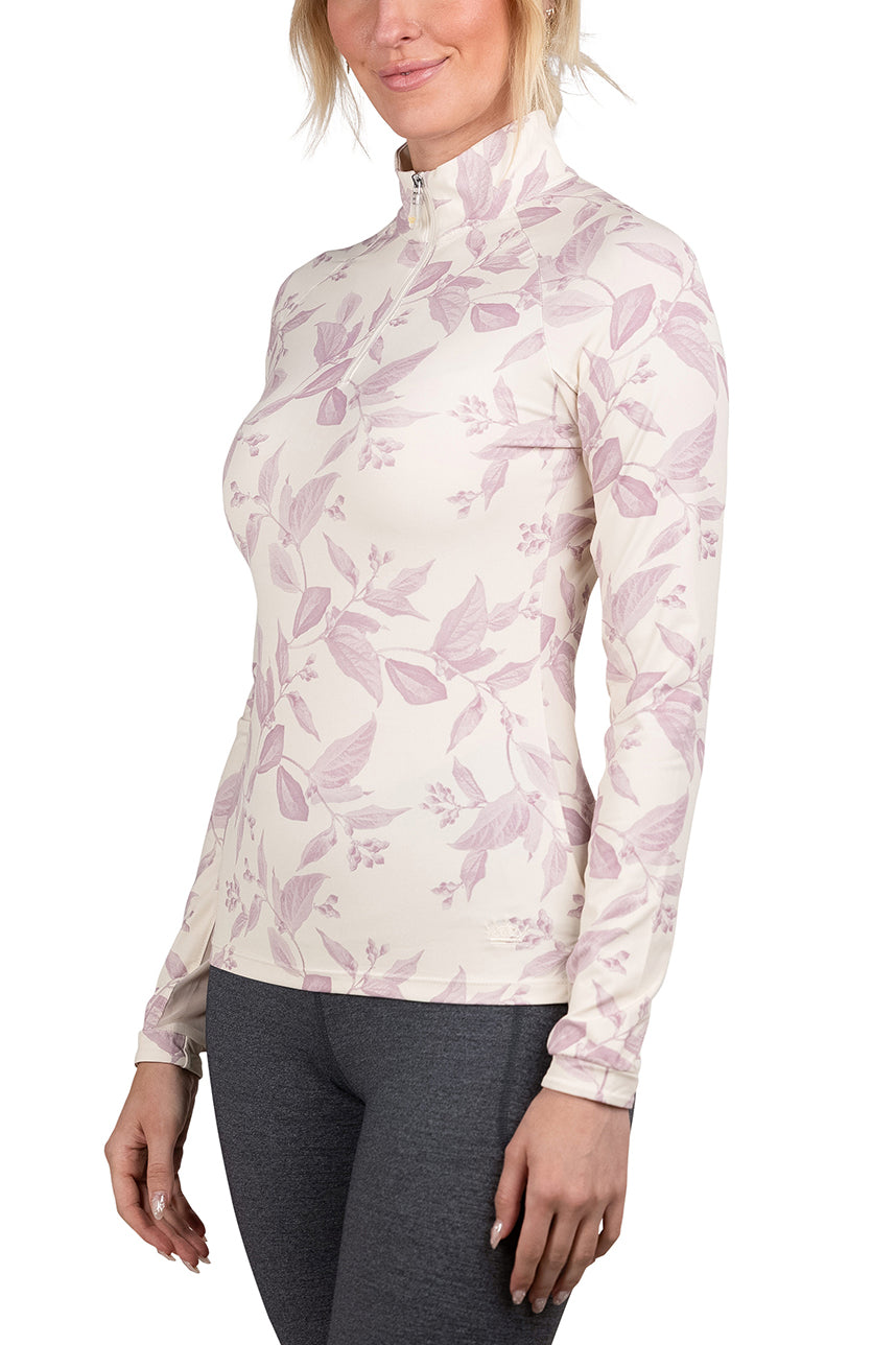 Orchid Haze Leaf Long Sleeve Sun Shirt - [Kastel]