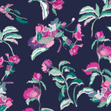 Long Sleeve Navy Garden Blooms  1/4 Zip - [Kastel]