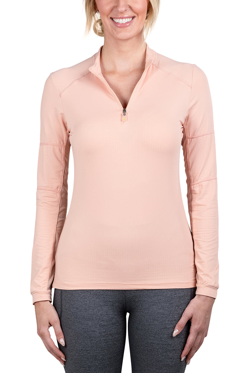 Long Sleeve Coral Paneled Solid