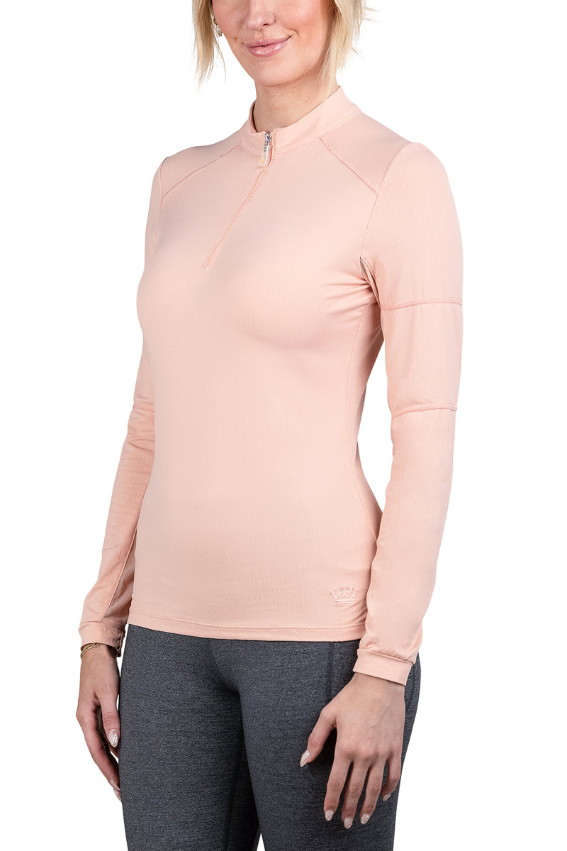 Long Sleeve Coral Paneled Solid
