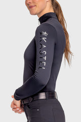 Black "Kastel" Logo'd Long Sleeve 1/4 Zip - [Kastel]