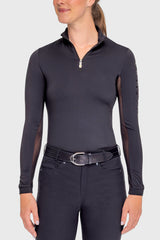 Black "Kastel" Logo'd Long Sleeve 1/4 Zip - [Kastel]