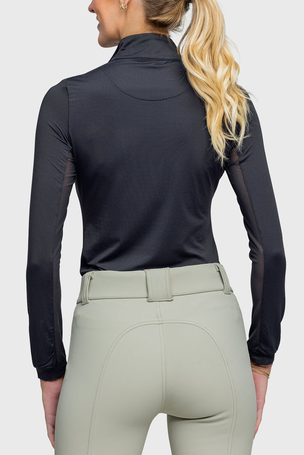 Black with Black Trim Long Sleeve Sun Shirt