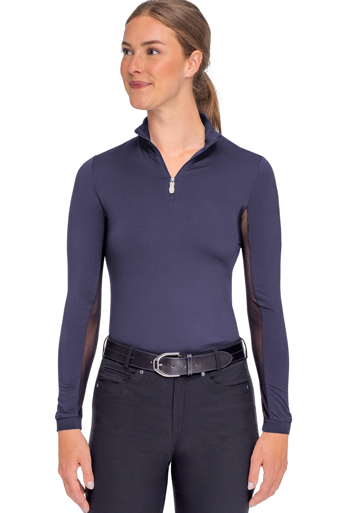 Navy 1/4 Zip Long Sleeve Sun Shirt Kastel Denmark