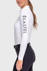 White "Kastel" Logo'd Long Sleeve 1/4 Zip - [Kastel]